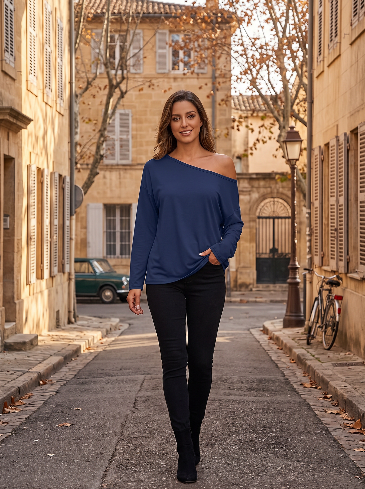 Dashiell Women's Asymmetric Neck Top – One-Shoulder Style, Flexible Fabric & Roomy Fit