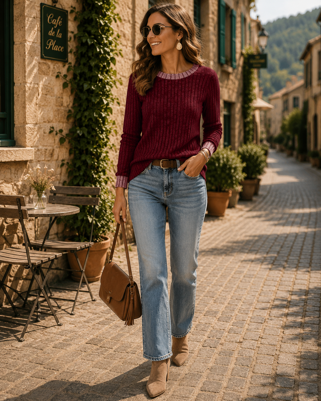 Persia Women's Colour Block Sweater – Round Neckline, Full-Length Sleeves & Easy Fit