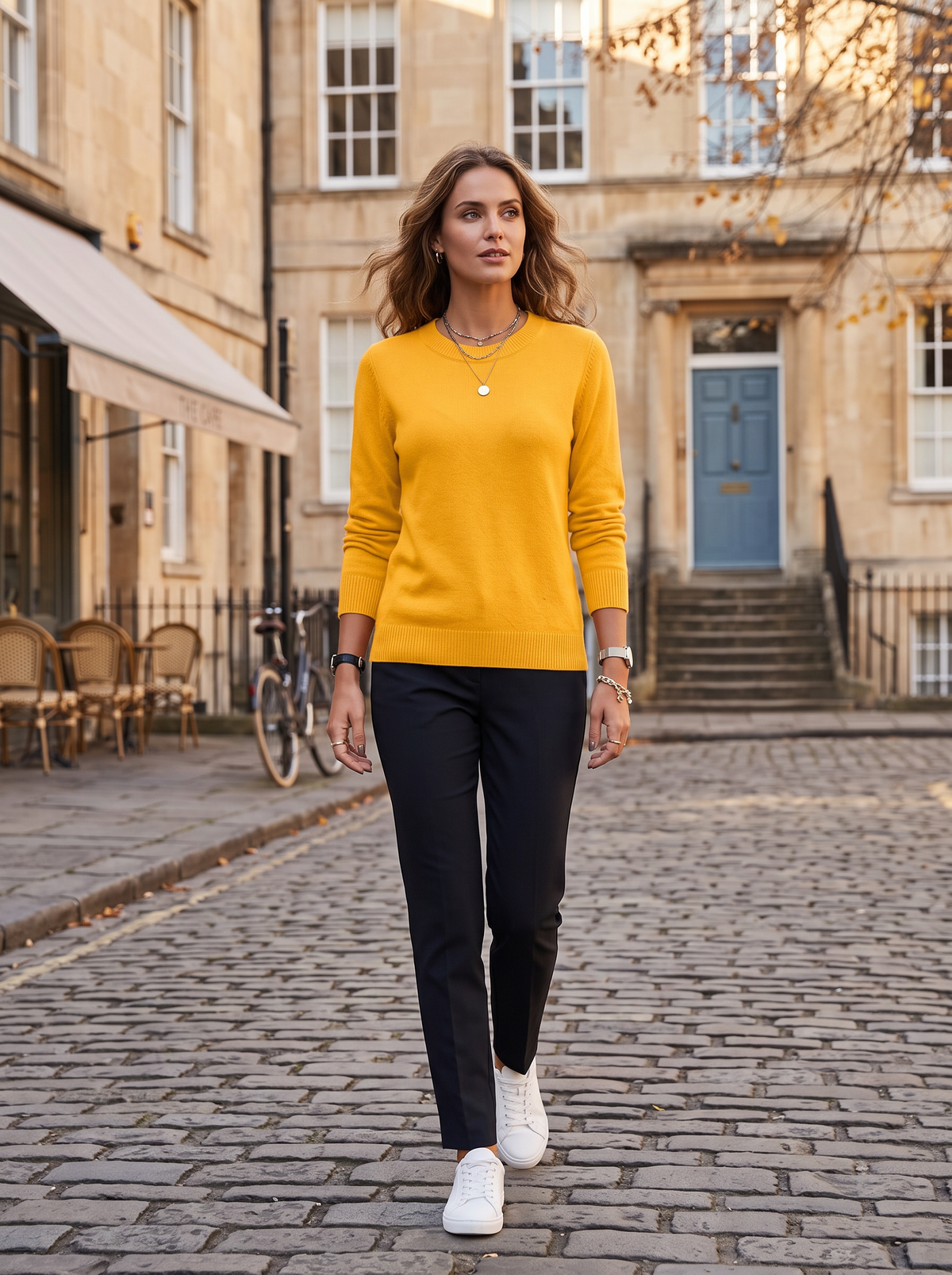 Wystan Women's Crewneck Sweater – Full-Length Sleeves, Ribbed Cuffs & Hem