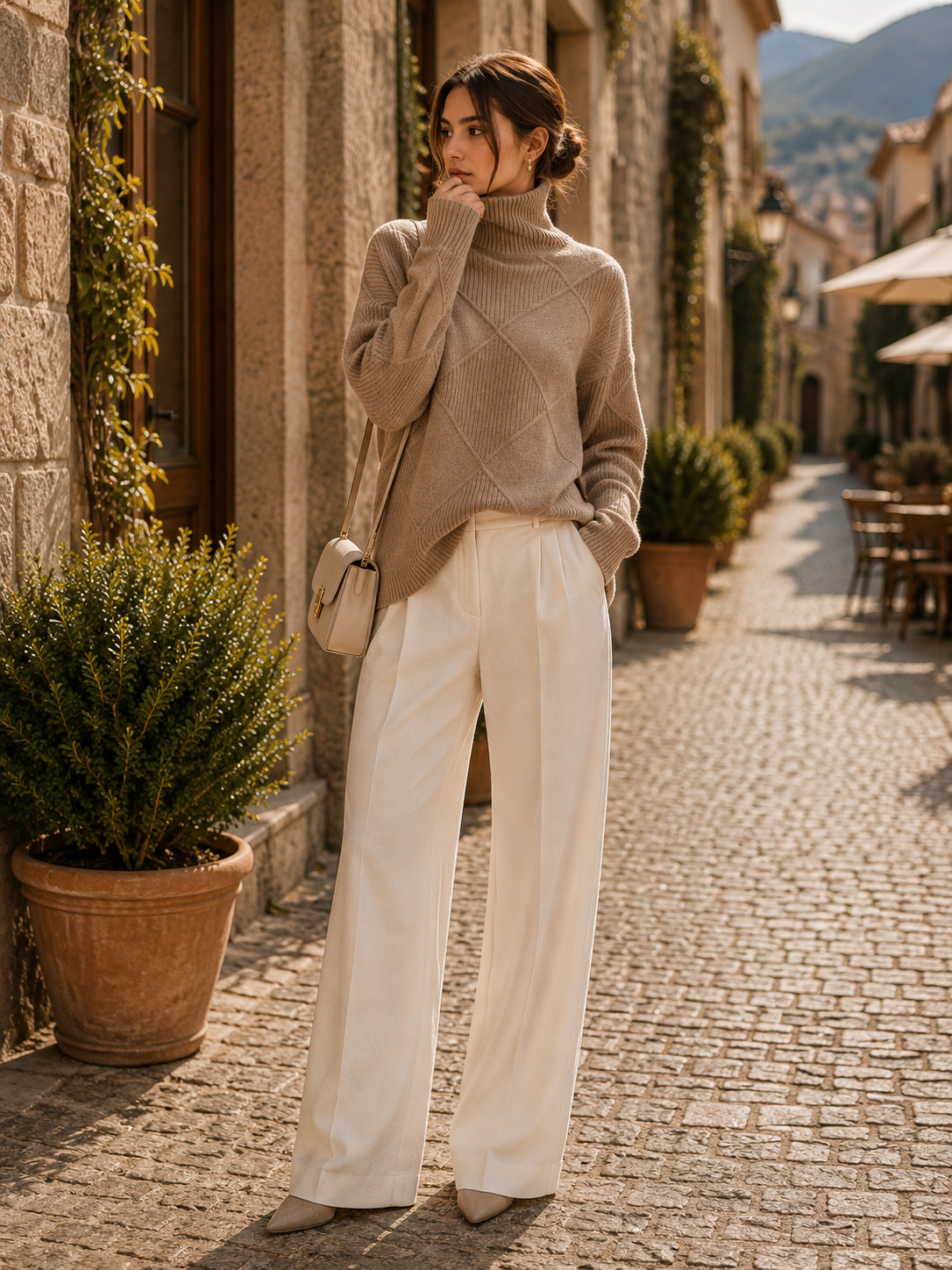 Quill Women's Oversized Turtleneck Sweater – Thick Knit, Wool Blend & Relaxed Silhouette