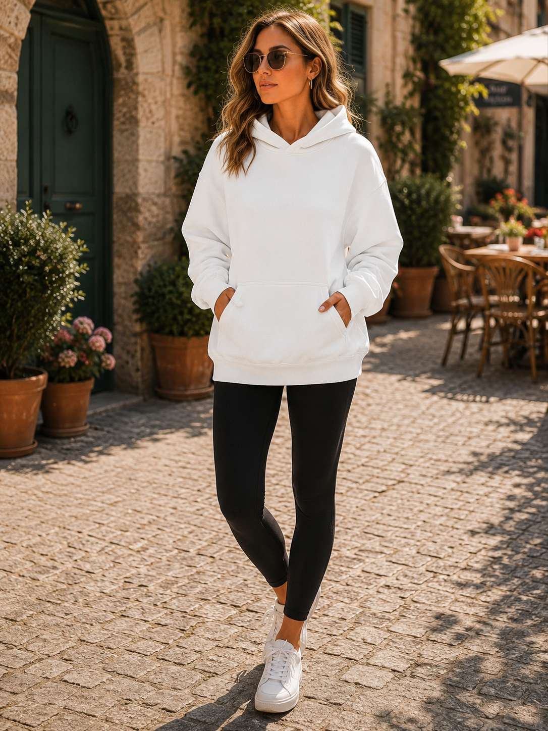 Selah Women's Fleece Hoodie – Loose Silhouette, Front Pouch Pocket & Dropped-Shoulder Design
