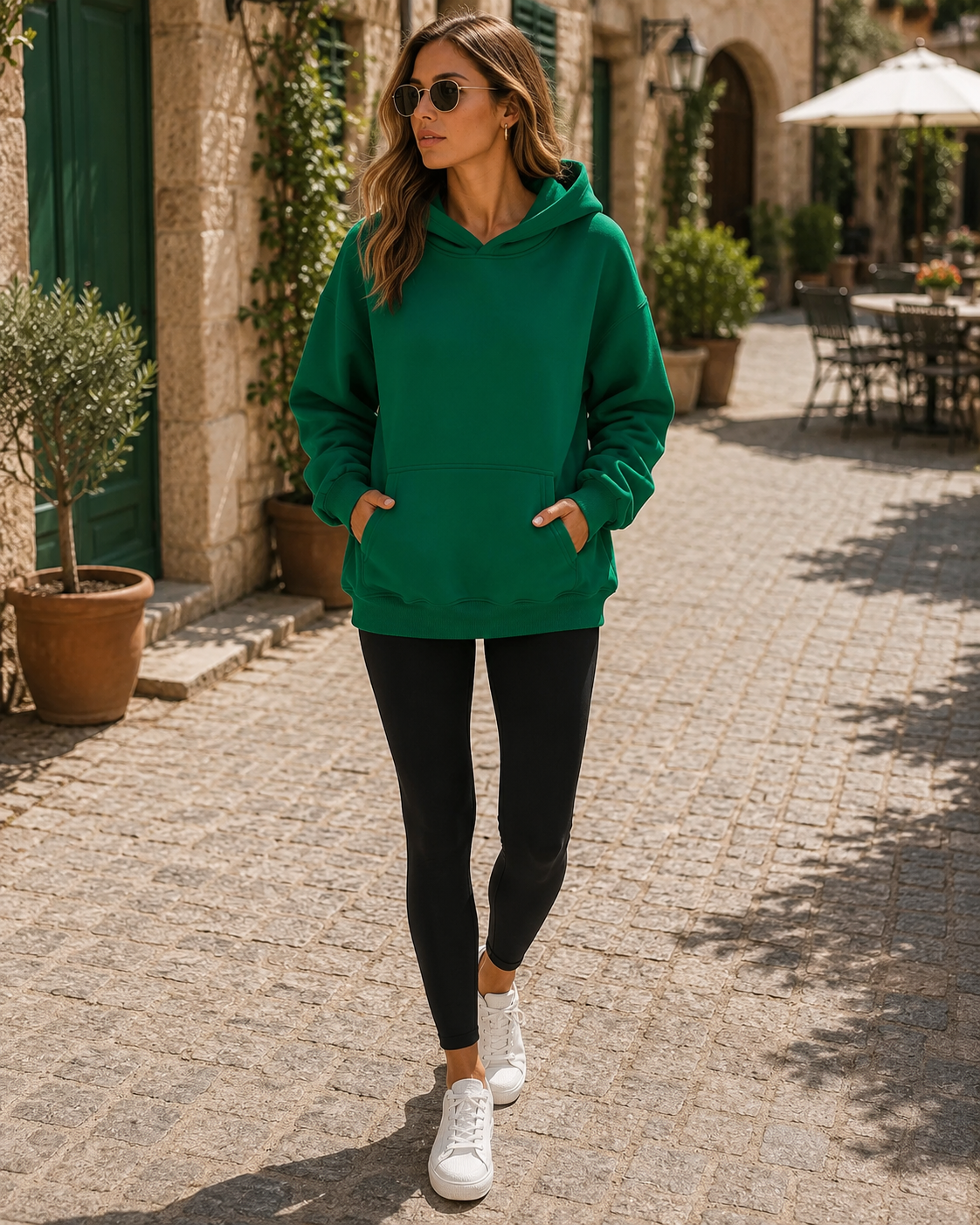 Selah Women's Fleece Hoodie – Loose Silhouette, Front Pouch Pocket & Dropped-Shoulder Design