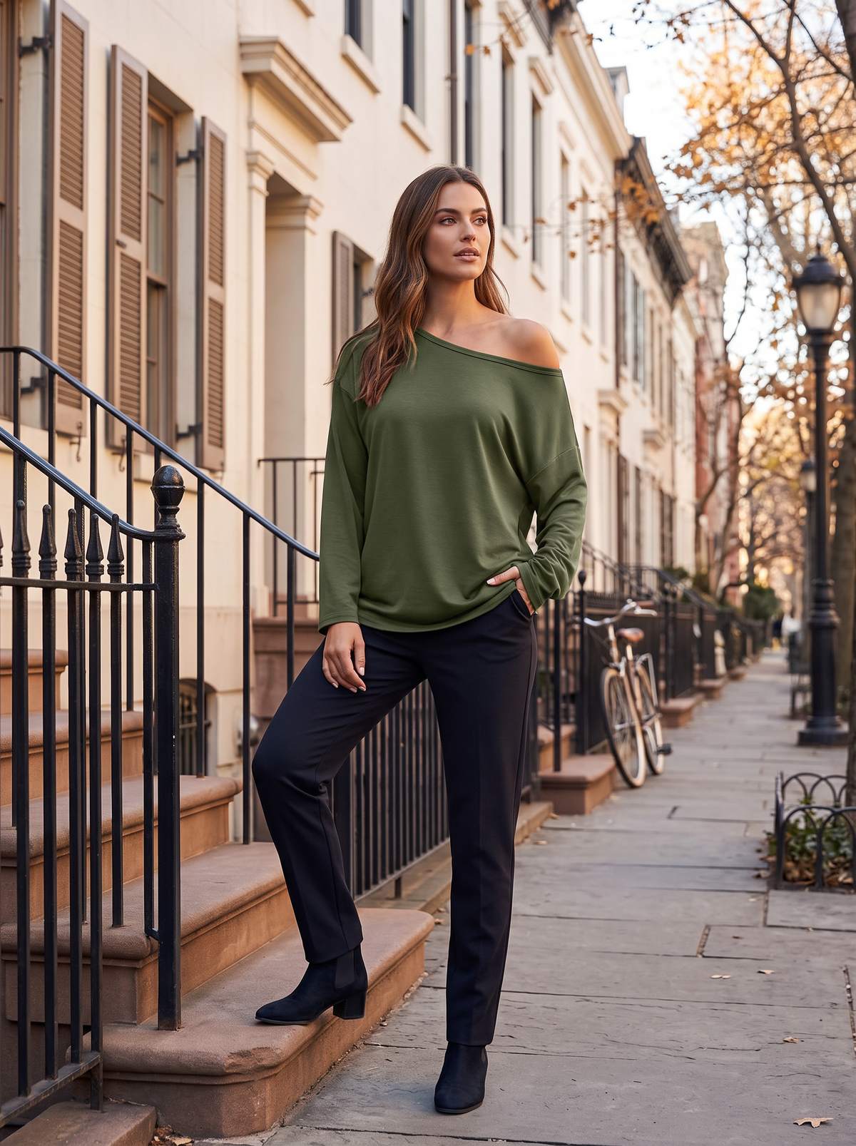 Dashiell Women's Asymmetric Neck Top – One-Shoulder Style, Flexible Fabric & Roomy Fit