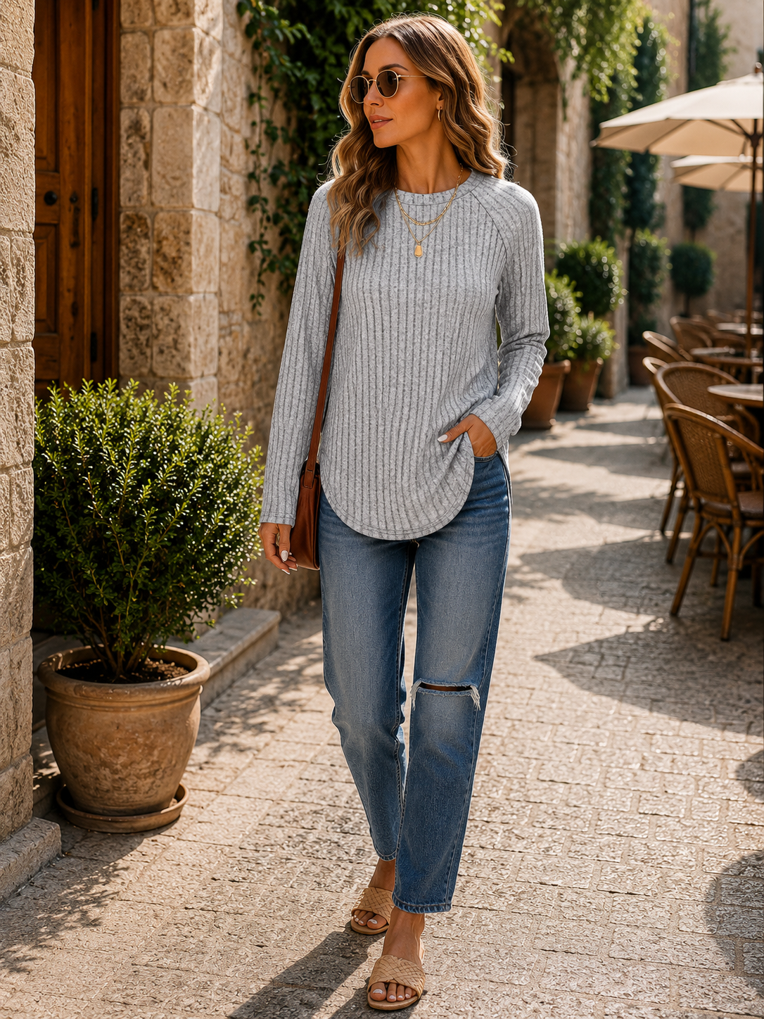 Tobias Women's Tunic Top – Asymmetric Hem, Side Slits & Comfortable Fit