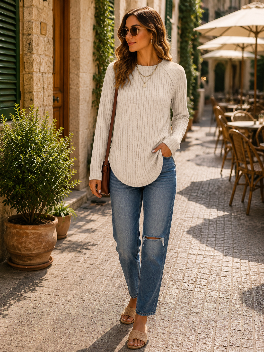 Tobias Women's Tunic Top – Asymmetric Hem, Side Slits & Comfortable Fit