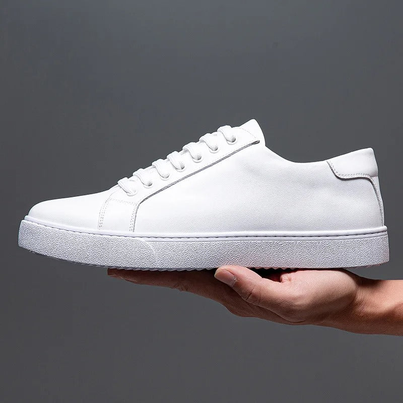Sable Men's Leather Sneakers – Sleek Genuine Leather Sneakers with a Cushioned Sole and Timeless Design