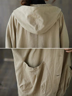 Bastien Women's Trench Coat – Long With Hood Coat with an Sophisticated Fit for Rainy Days