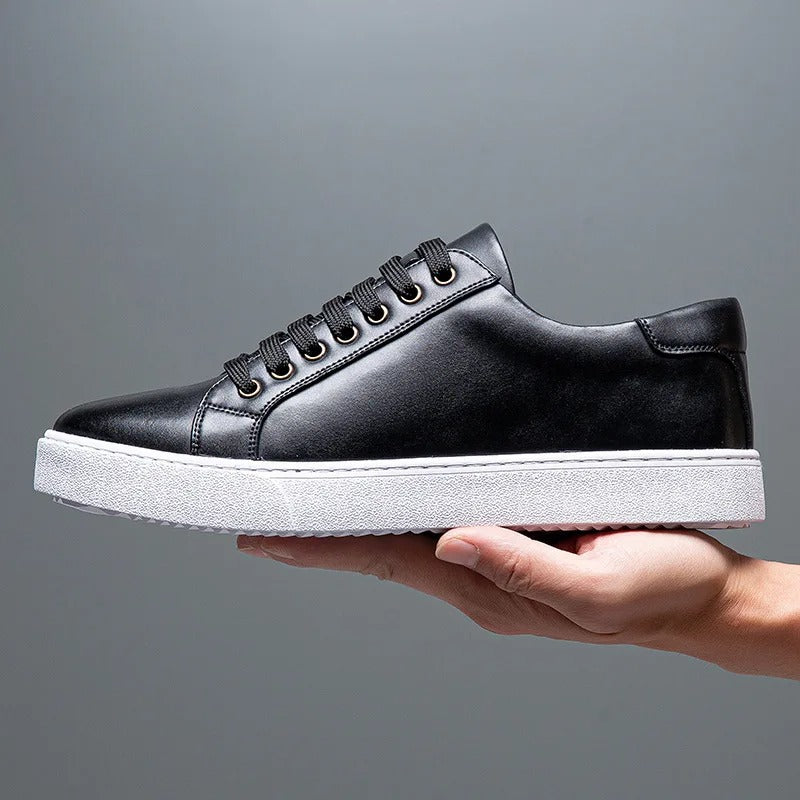 Sable Men's Leather Sneakers – Sleek Genuine Leather Sneakers with a Cushioned Sole and Timeless Design