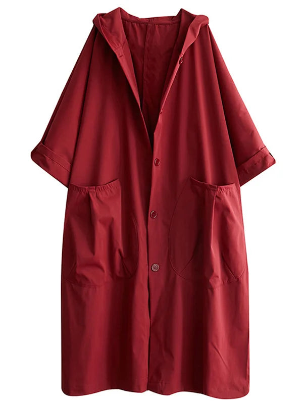 Bastien Women's Trench Coat – Long With Hood Coat with an Sophisticated Fit for Rainy Days