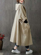 Bastien Women's Trench Coat – Long With Hood Coat with an Sophisticated Fit for Rainy Days