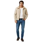 Ulmer Men's Fur-Collar Jacket – Refined Zip-Up Coat with a Modern Fitted Silhouette