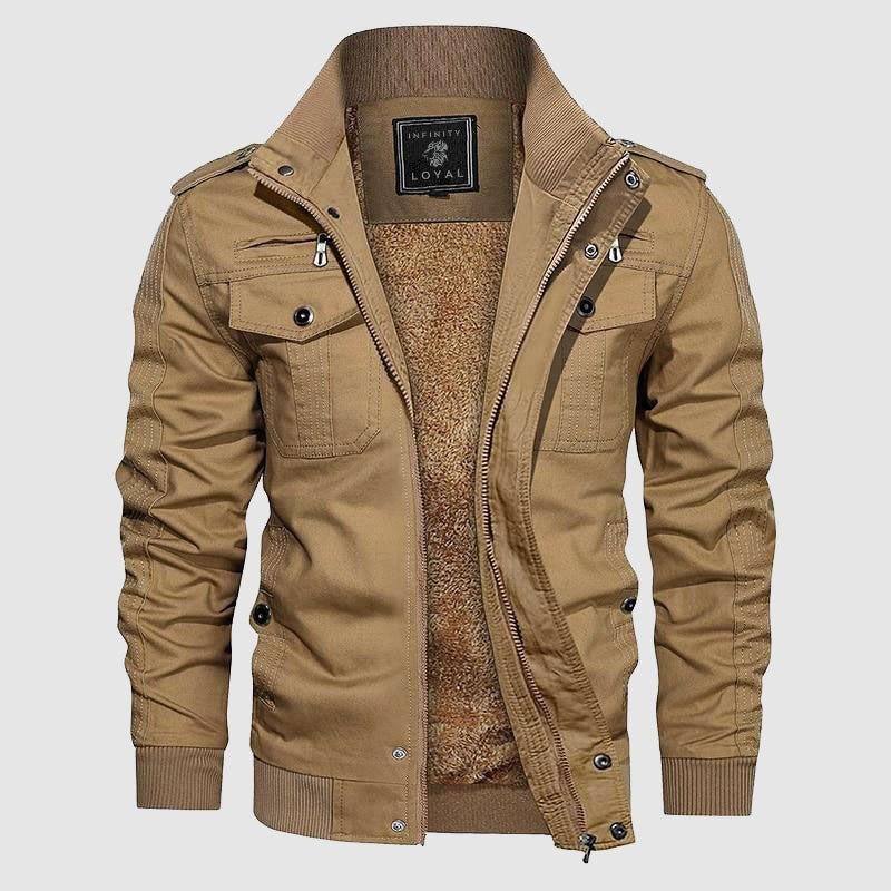Pruitt Bomber Jacket for Men – Cozy Pilot-Style Jacket with Fleece Lining & Mandarin Collar