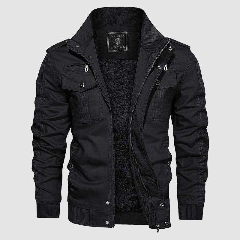 Pruitt Bomber Jacket for Men – Cozy Pilot-Style Jacket with Fleece Lining & Mandarin Collar
