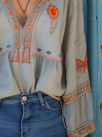 Ulric Bohemian Women's Blouse – Genuine Embroidery & Breezy Summer Fit