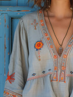 Ulric Bohemian Women's Blouse – Genuine Embroidery & Breezy Summer Fit