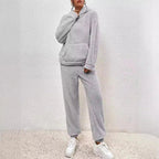 Kian Women's Set – Gentle Fleece Pajamas with Hood & Relaxed Pants for Winter
