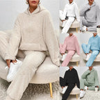 Kian Women's Set – Gentle Fleece Pajamas with Hood & Relaxed Pants for Winter