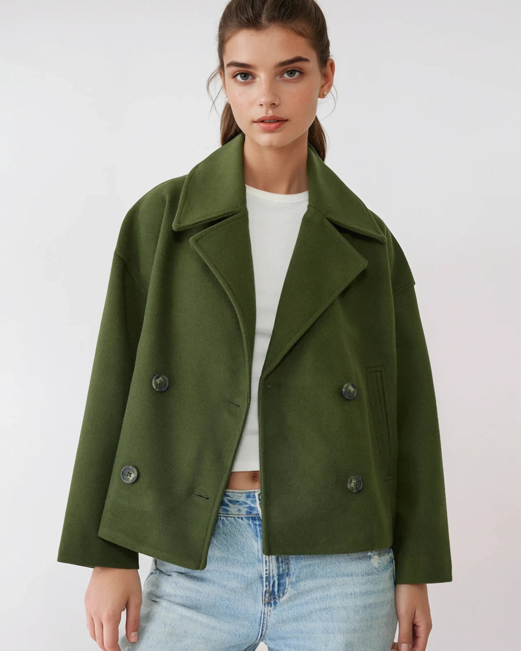 Lachlan Women's Jacket – Short Wrap-Style Wool Coat, Refined & Cozy for Winter