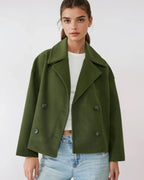 Lachlan Women's Jacket – Short Wrap-Style Wool Coat, Refined & Cozy for Winter