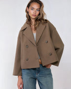Lachlan Women's Jacket – Short Wrap-Style Wool Coat, Refined & Cozy for Winter