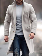 Freya Men's Winter Coat – Long-Line Silhouette, Handy Handy Pockets, Button-Up Front & Tailored Fit
