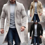 Freya Men's Winter Coat – Long-Line Silhouette, Handy Handy Pockets, Button-Up Front & Tailored Fit