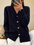 Selah Women's Cardigan – Insulating Refined Cardigan with Heart-Shaped Buttons
